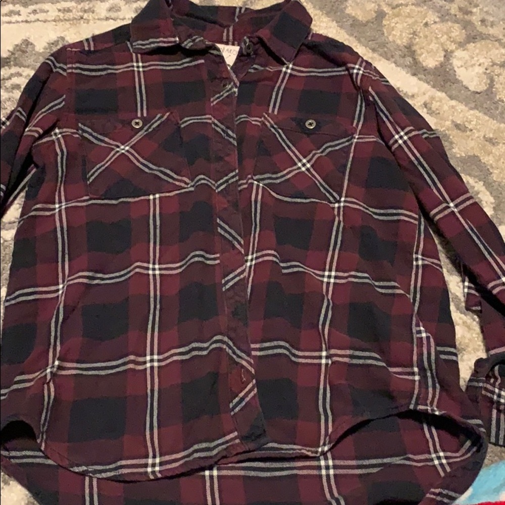 Maroon black and white flannel